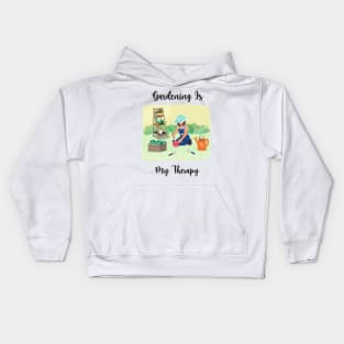 Gardening Is My Therapy Kids Hoodie